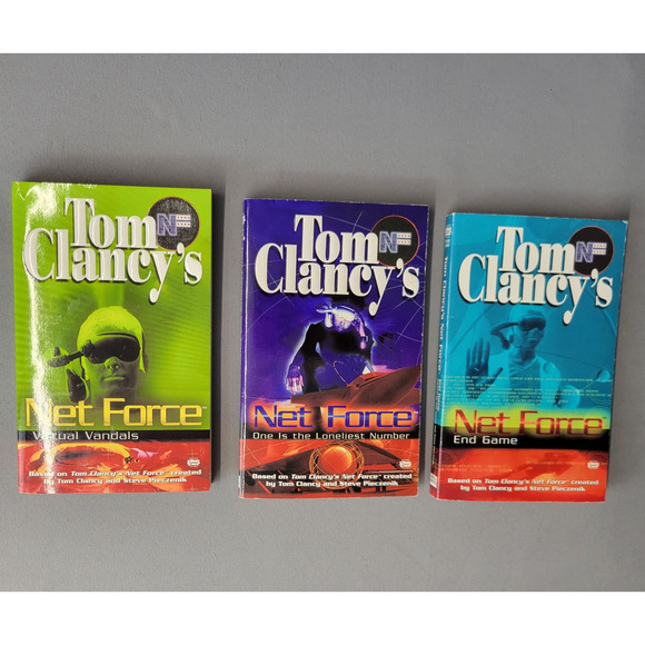 Tom Clancys Net Force Books Paperback Virtual Vandals End Games + One Lot of 3 - Picture 1 of 15